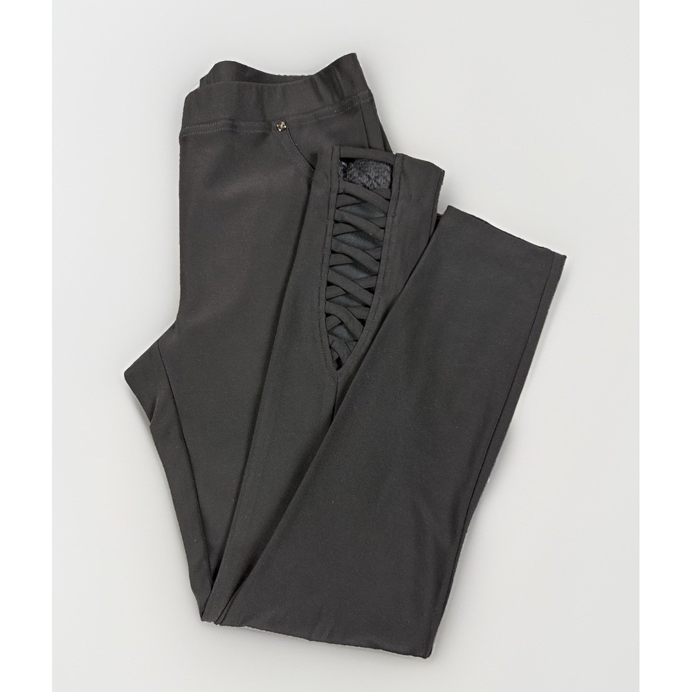Joseph Ribkoff black pull-on Laced Ankle   Ponte pants size 6 Old Money